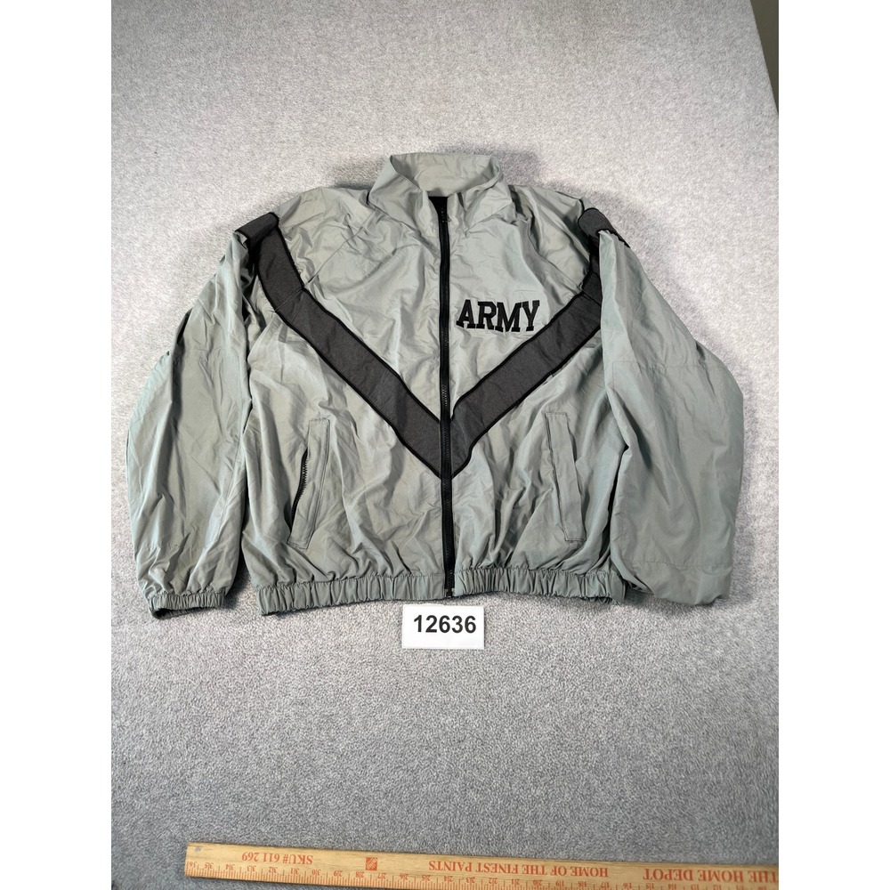 Vintage 1999 ARMY Unicor IPFU Jacket Mens Medium Gray Reflective Training